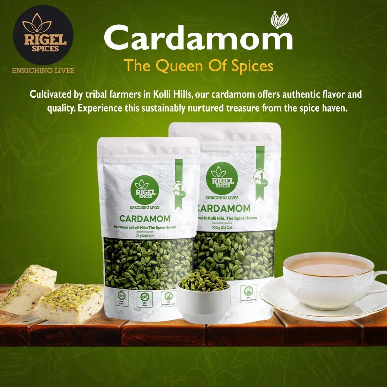 Vainas de Cardamomo Rigel Spices 75g - Frescura y Sabor Natural