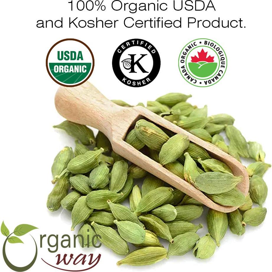 Vainas de Cardamomo Verde Orgánico Enteras 113g - Organic Way