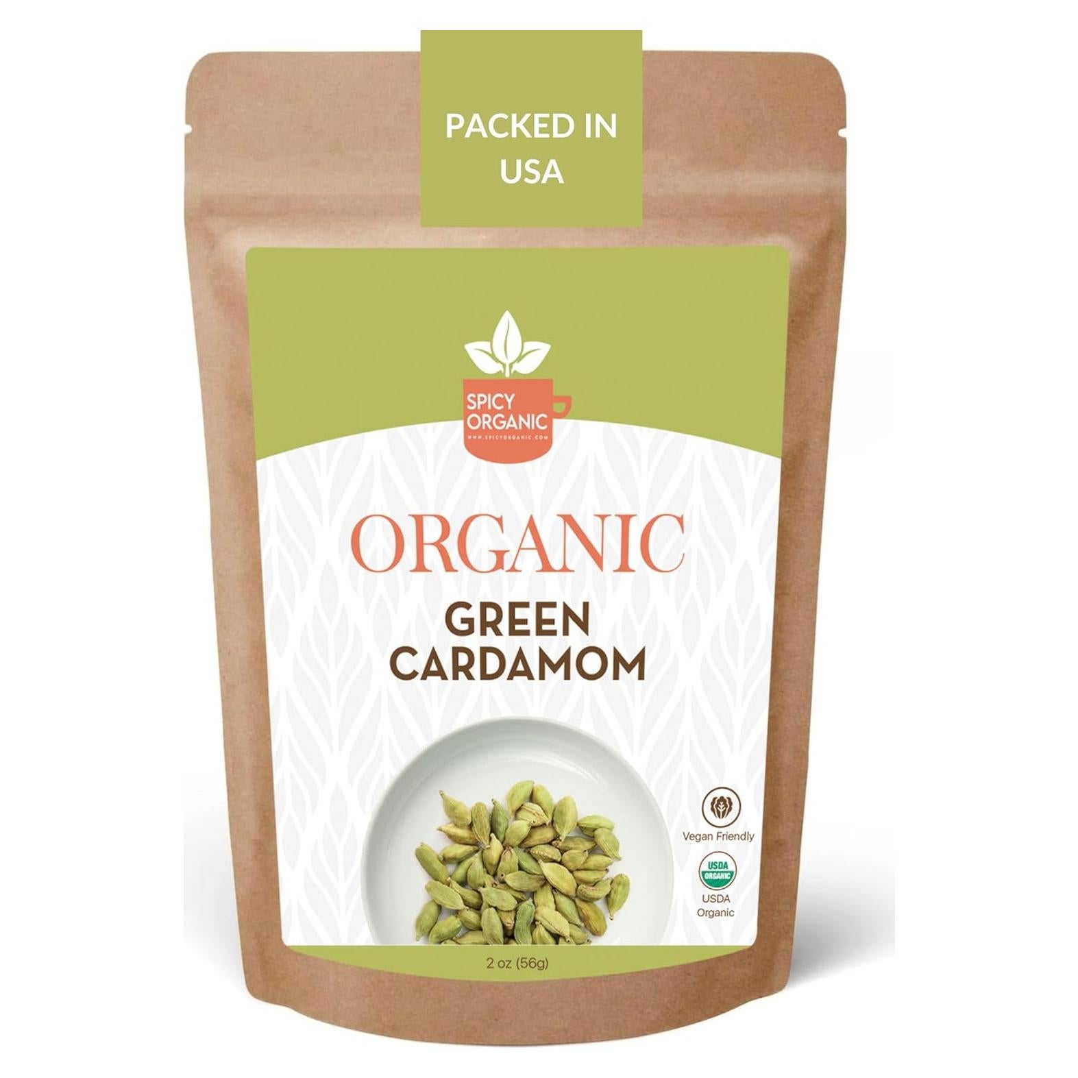 Podos de Cardamomo Verde Orgánico Picante 56.7 g - Semillas Enteras