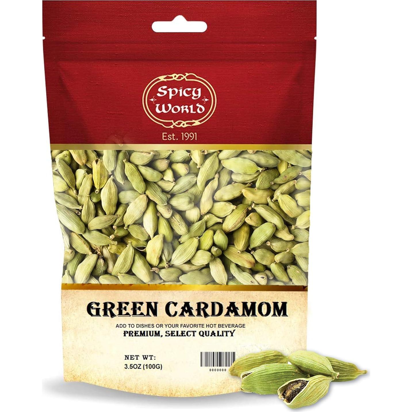 Vainas de Cardamomo Verde Spicy World 99.22 g - Calidad Premium