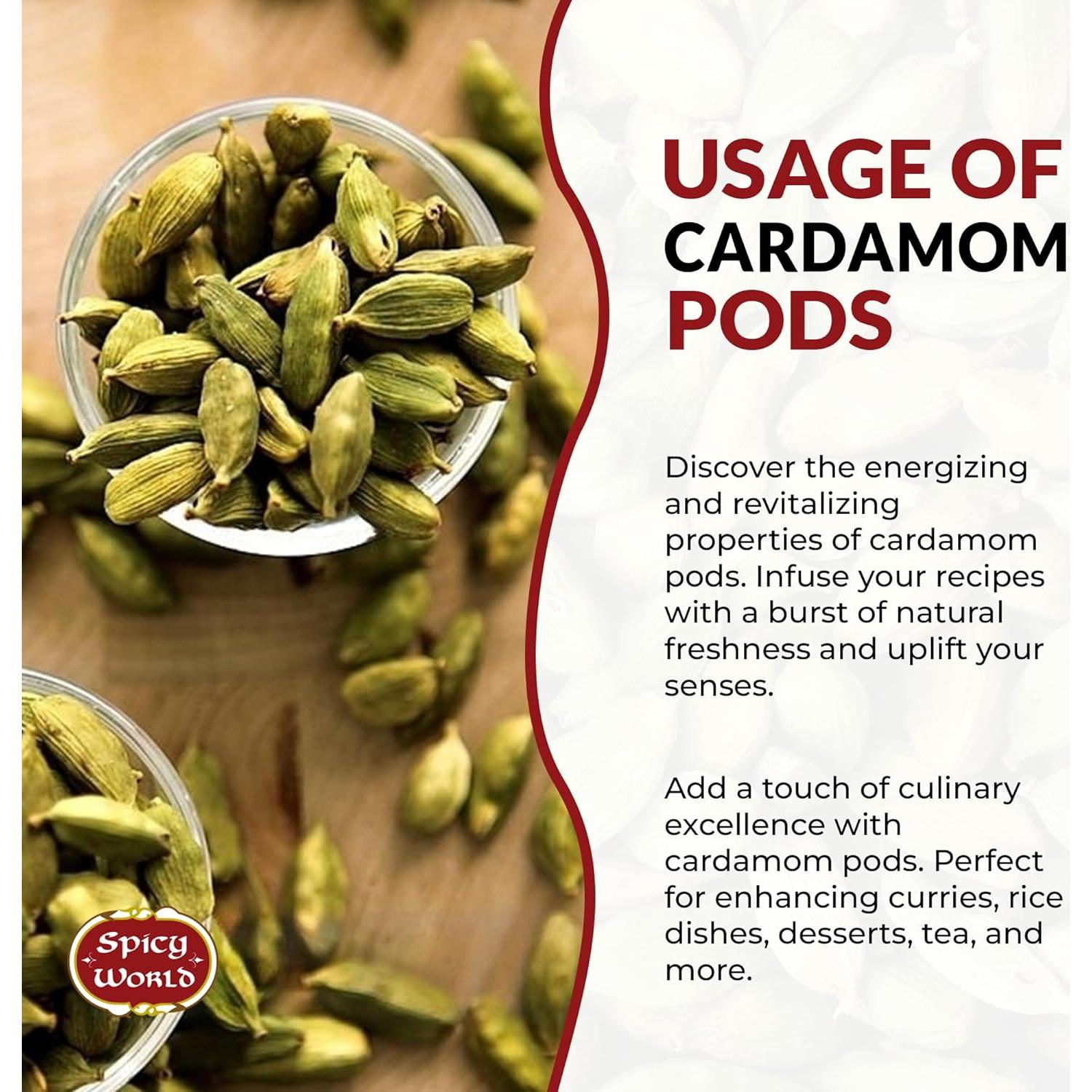 Vainas de Cardamomo Verde Spicy World 99.22 g - Calidad Premium