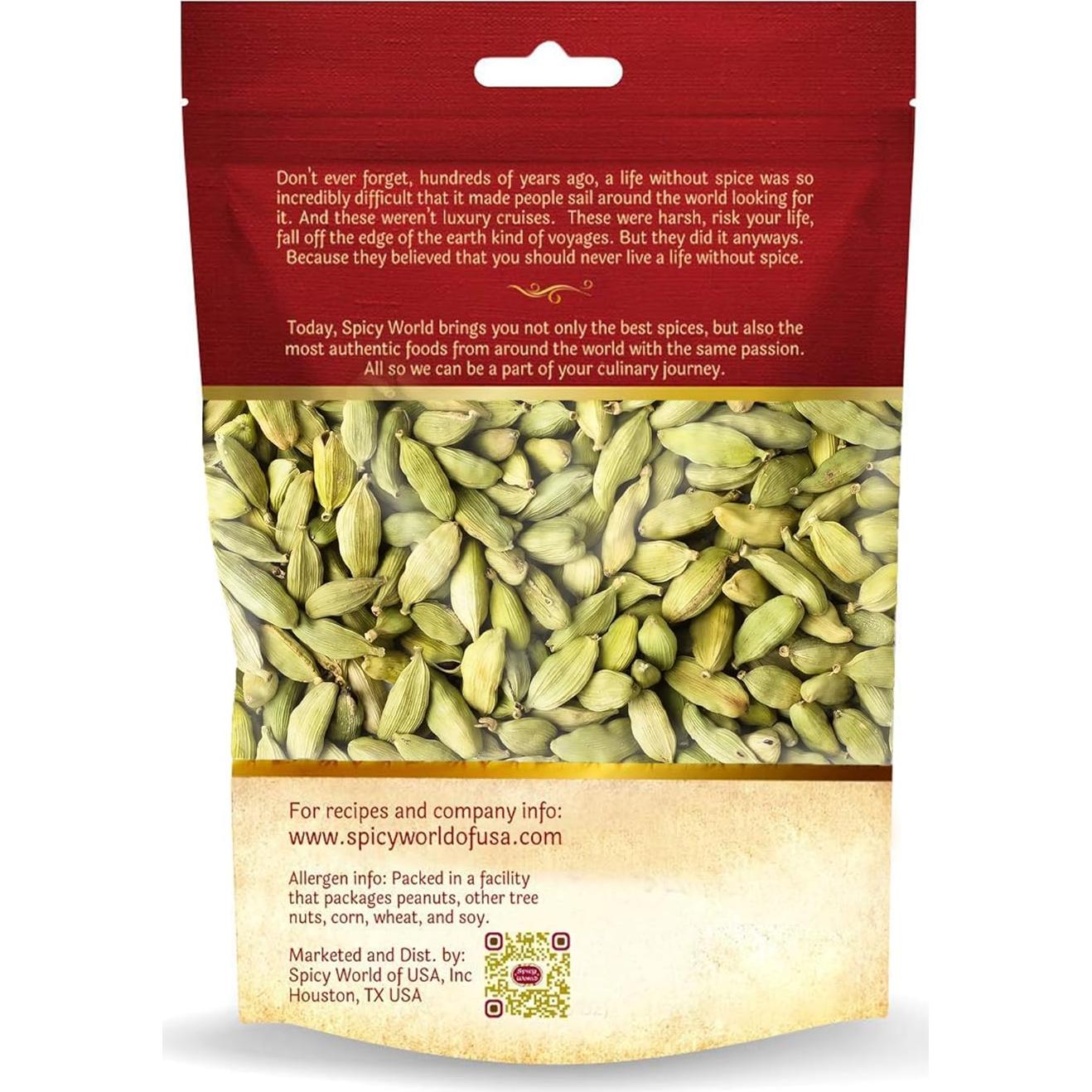 Vainas de Cardamomo Verde Spicy World 99.22 g - Calidad Premium
