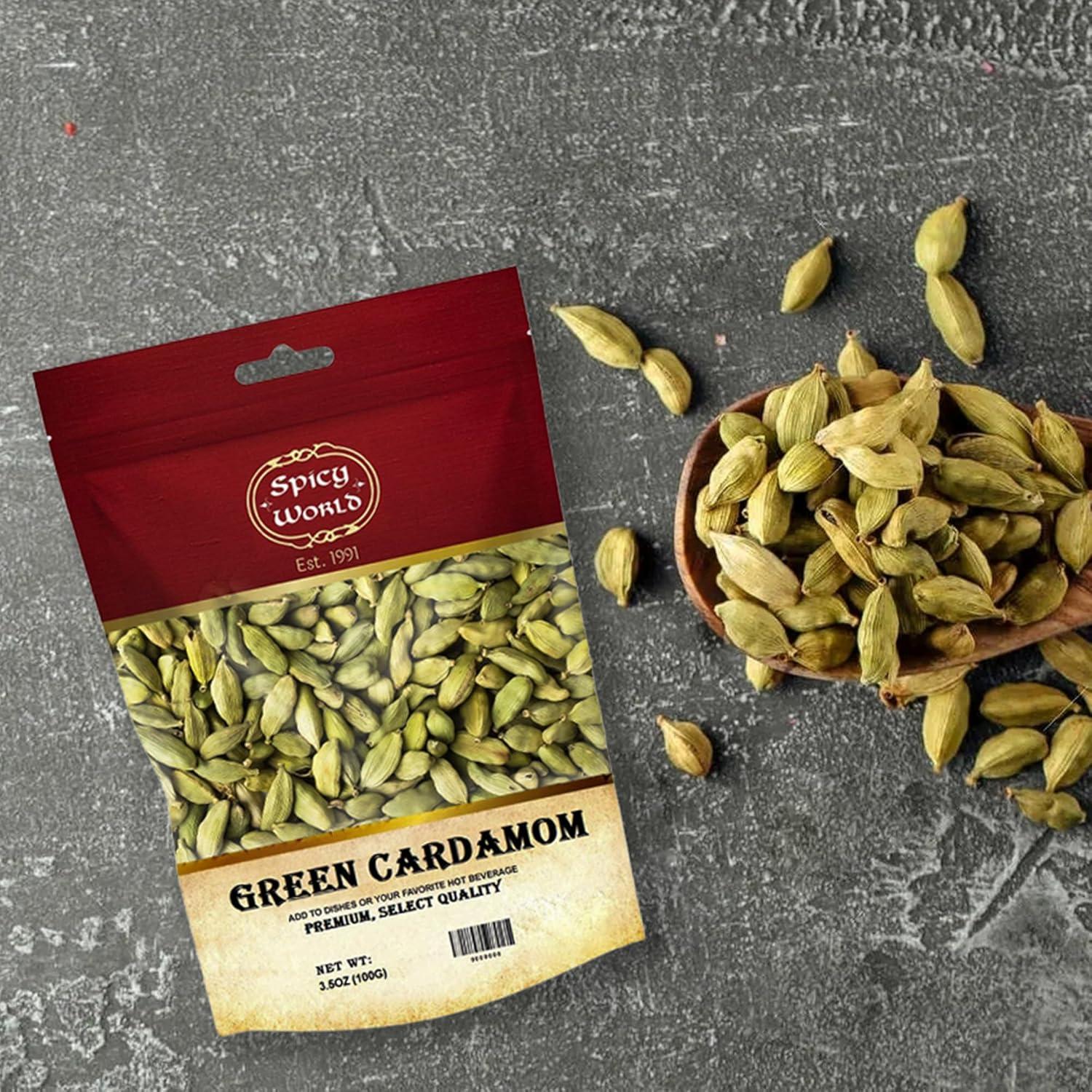 Vainas de Cardamomo Verde Spicy World 99.22 g - Calidad Premium