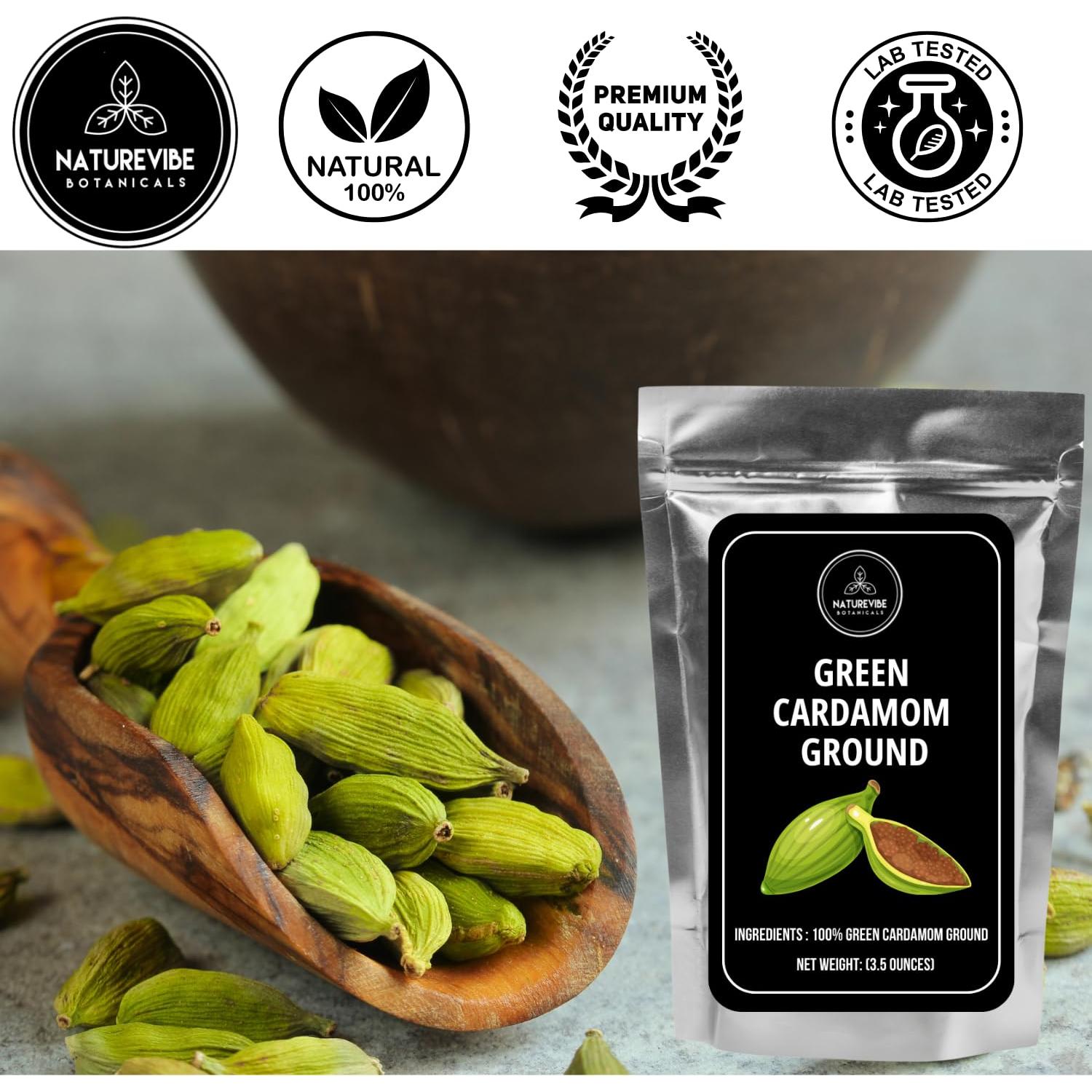 Cardamomo Verde Molido Naturevibe Botanicals 99g Sin OGM