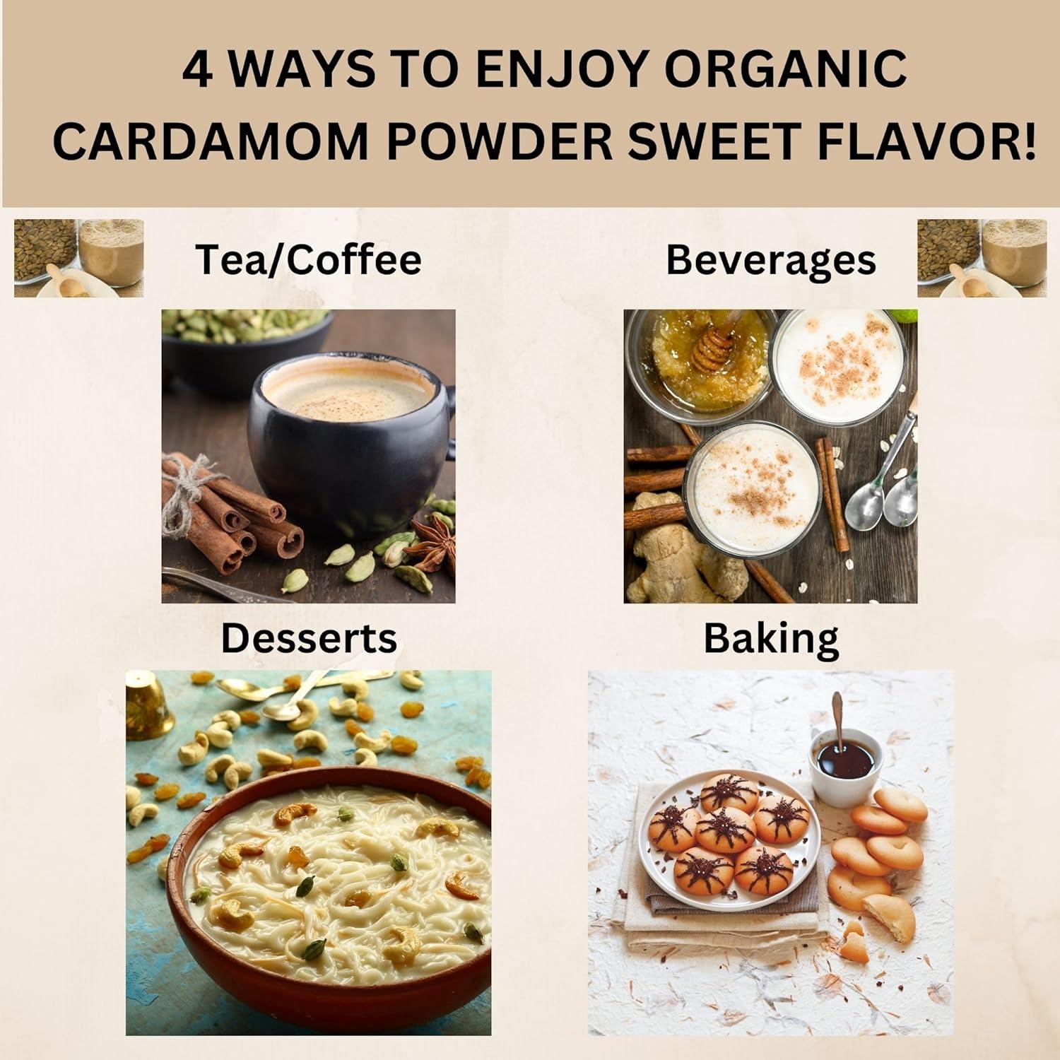 Cardamomo Orgánico Molido Picante 113 g - Sin Gluten, No OGM