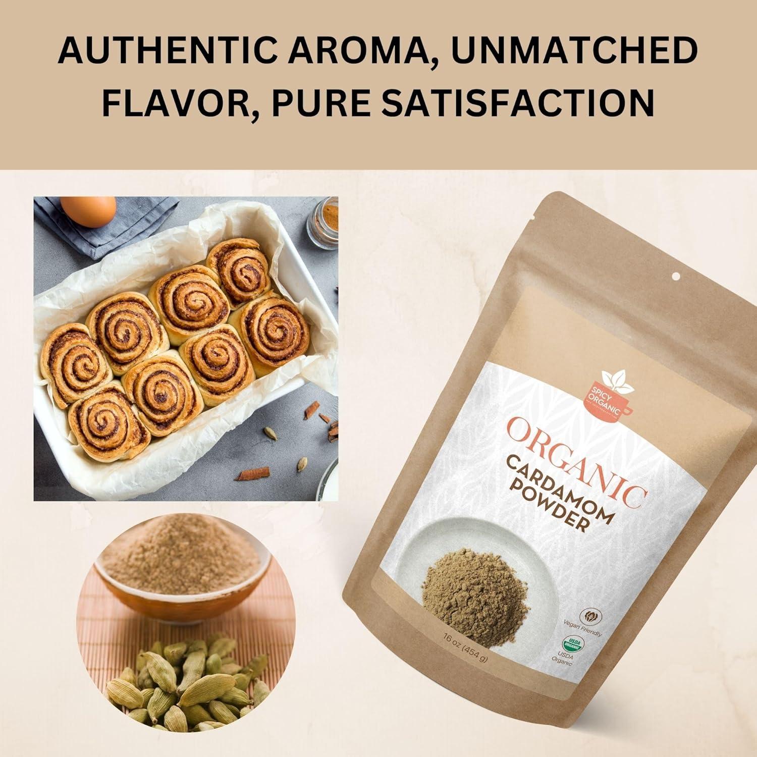 Cardamomo Orgánico Molido Picante 113 g - Sin Gluten, No OGM