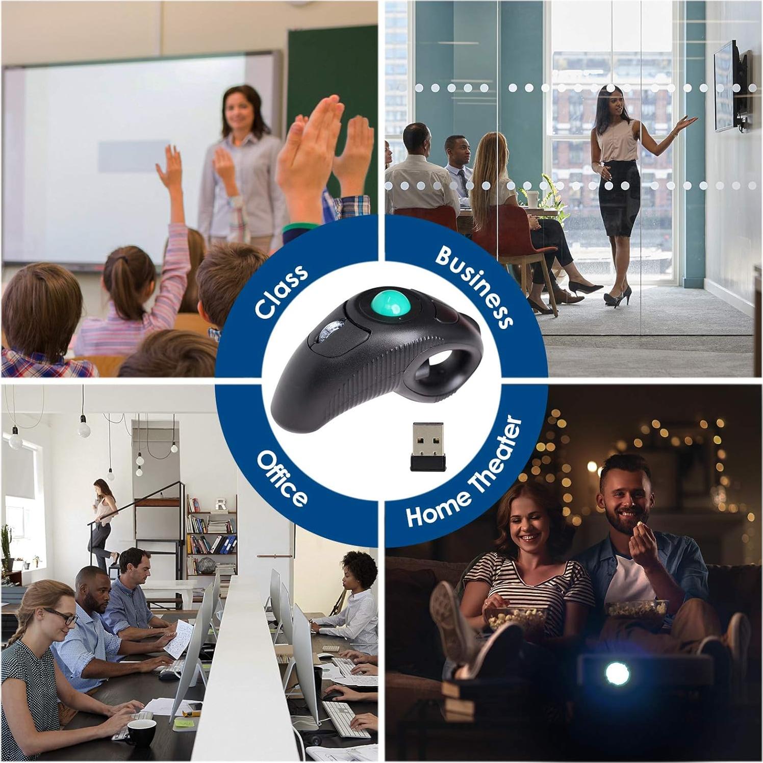 Ratón Inalámbrico EIGIIS Ergonómico con Pista de Bola