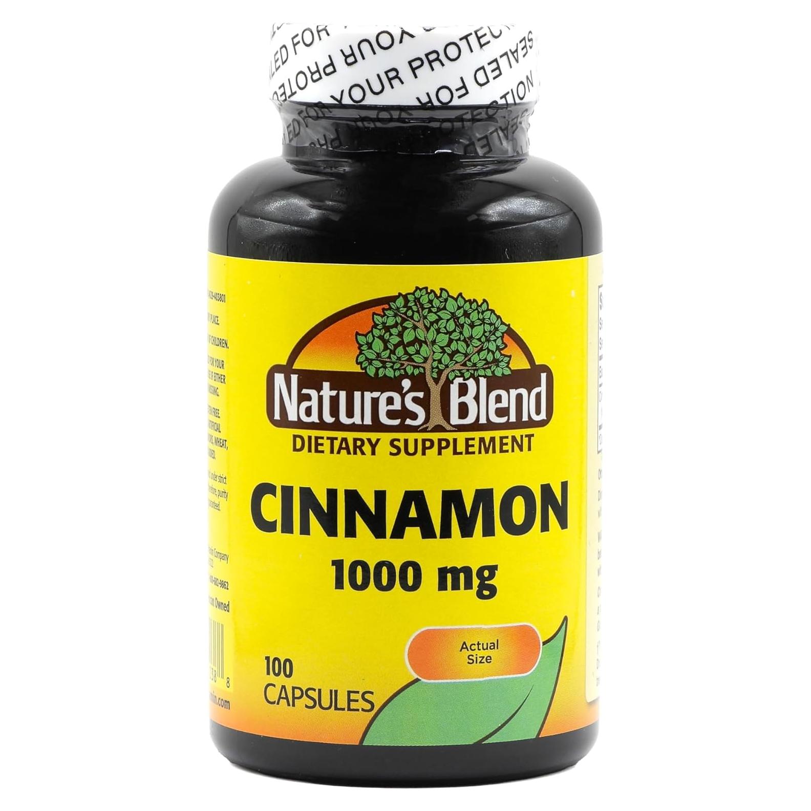 Suplemento de Canela 1000 mg Mezcla de Canela de la Naturaleza 100 Caps