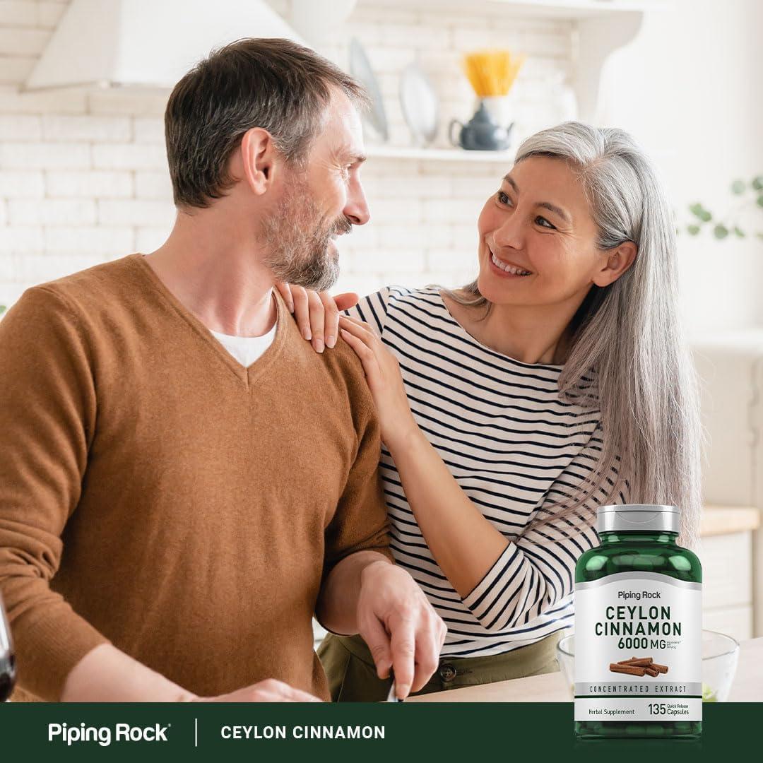 Cápsulas de Canela de Ceilán Piping Rock 6000mg - 135 Unidades