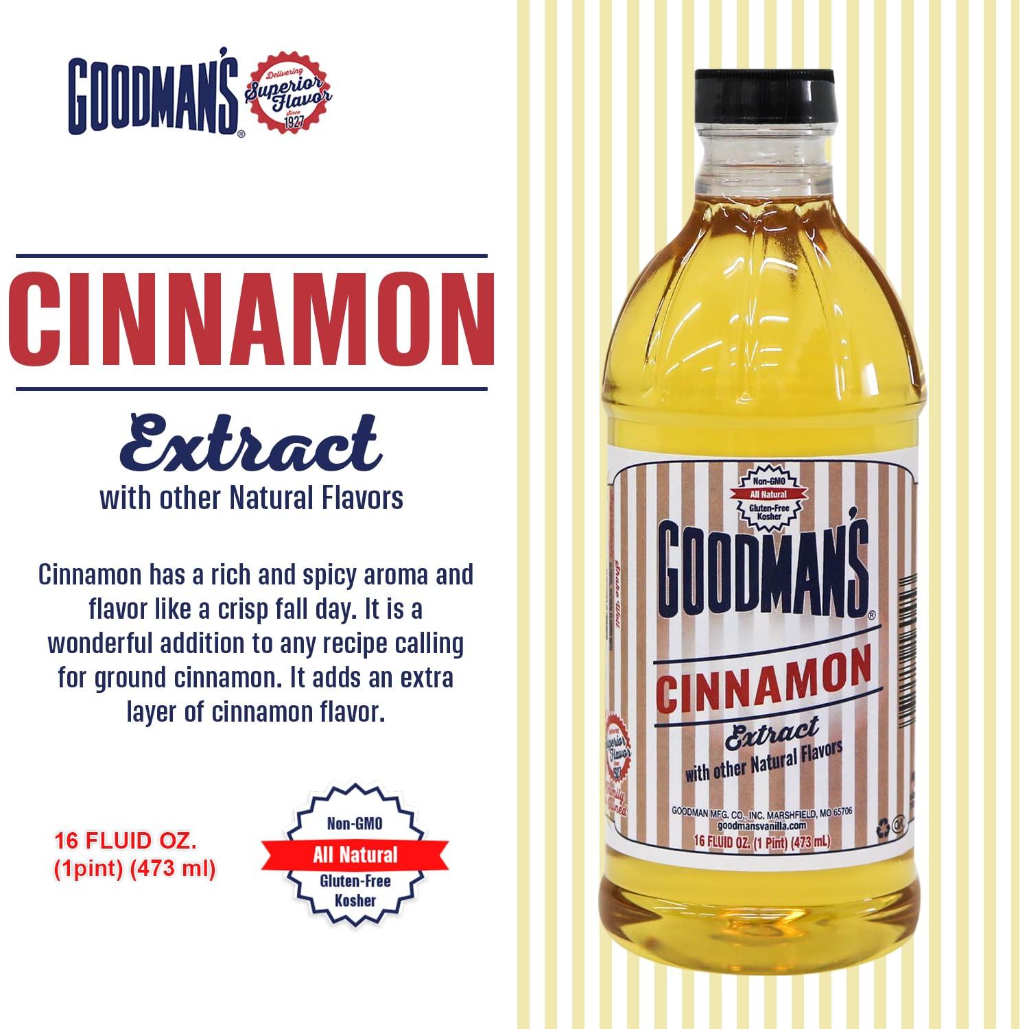 Extracto de Canela Goodman 1 Pinta - Sin Gluten, Kosher