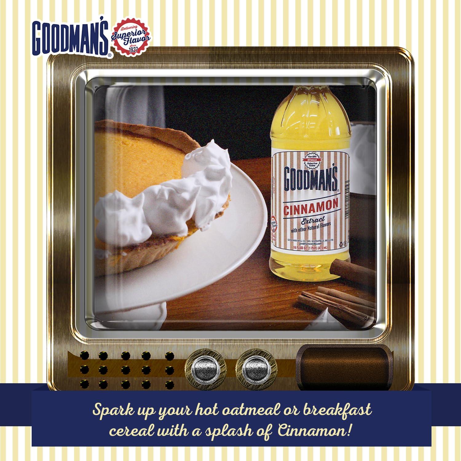 Extracto de Canela Goodman 1 Pinta - Sin Gluten, Kosher