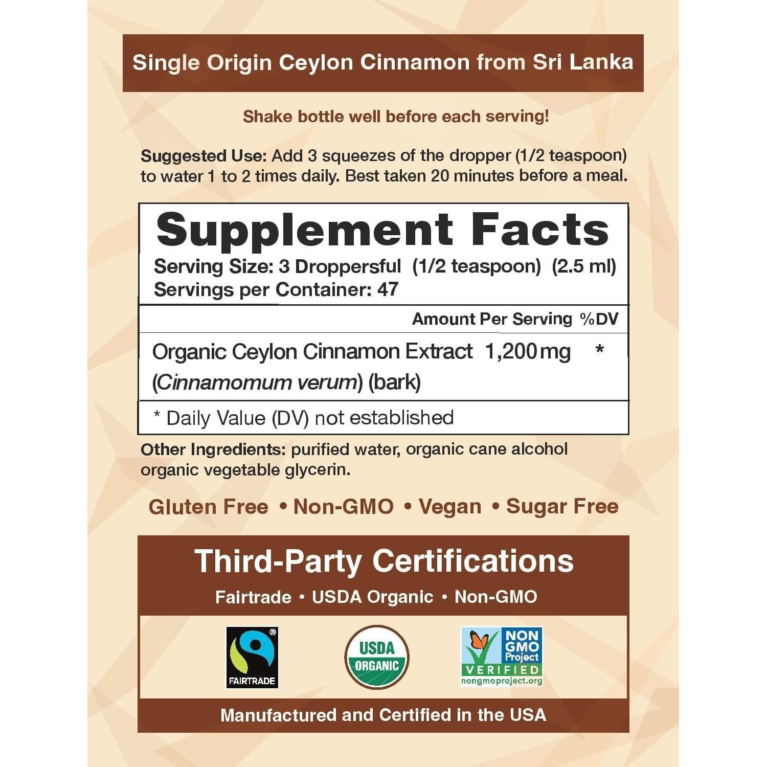 Ceylon Cinnamon Shop Canela de Ceilán Orgánica 118 ml - Suplemento Antioxidante