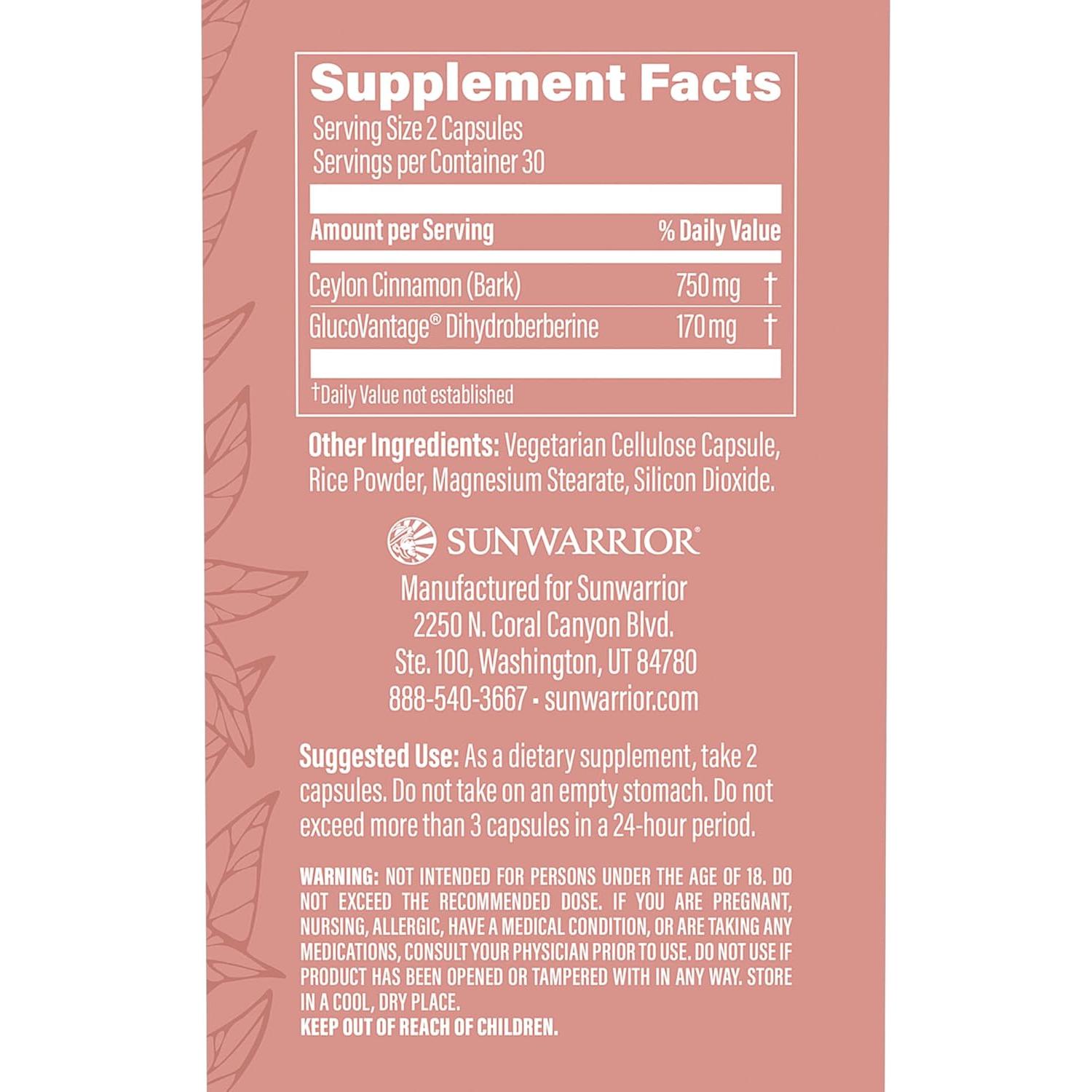 Suplemento de Berberina Sunwarrior 60 Cápsulas Dihidroberberina