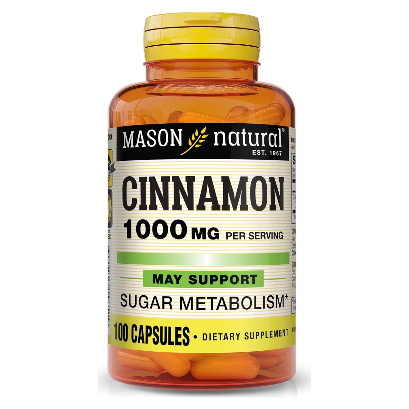 Cápsulas de Canela 1000 mg Mason Natural - 100 Unidades