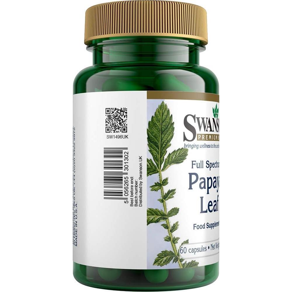 Suplemento de Hoja de Papaya Swanson 400mg - 60 Cápsulas
