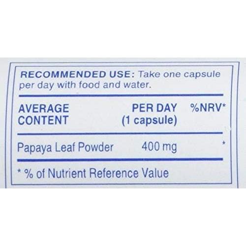 Suplemento de Hoja de Papaya Swanson 400mg - 60 Cápsulas