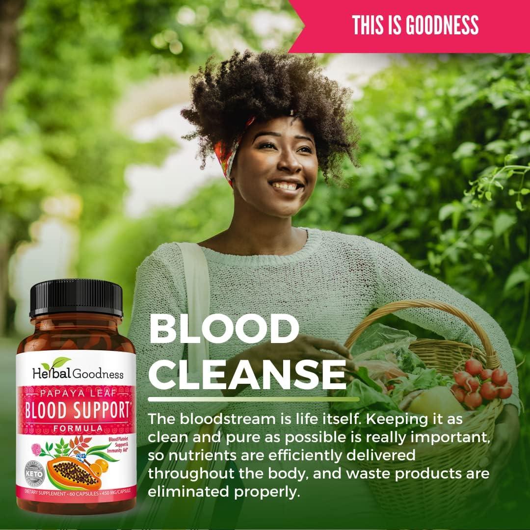 Cápsulas de Hoja de Papaya Herbal Goodness 60 Unidades 450mg