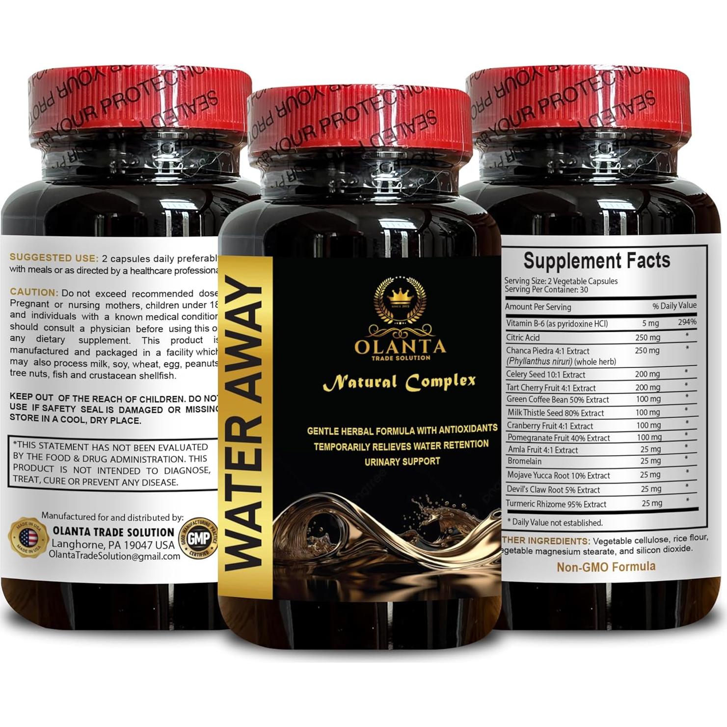 Pastillas Diuréticas Agua Fuera - 85g, Alivio Retención Agua