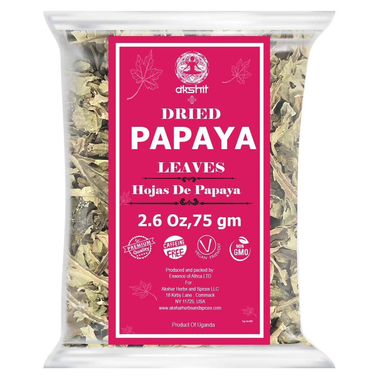 Hojas Secas de Papaya Akshit - Té Natural 73.93g Sin Aditivos