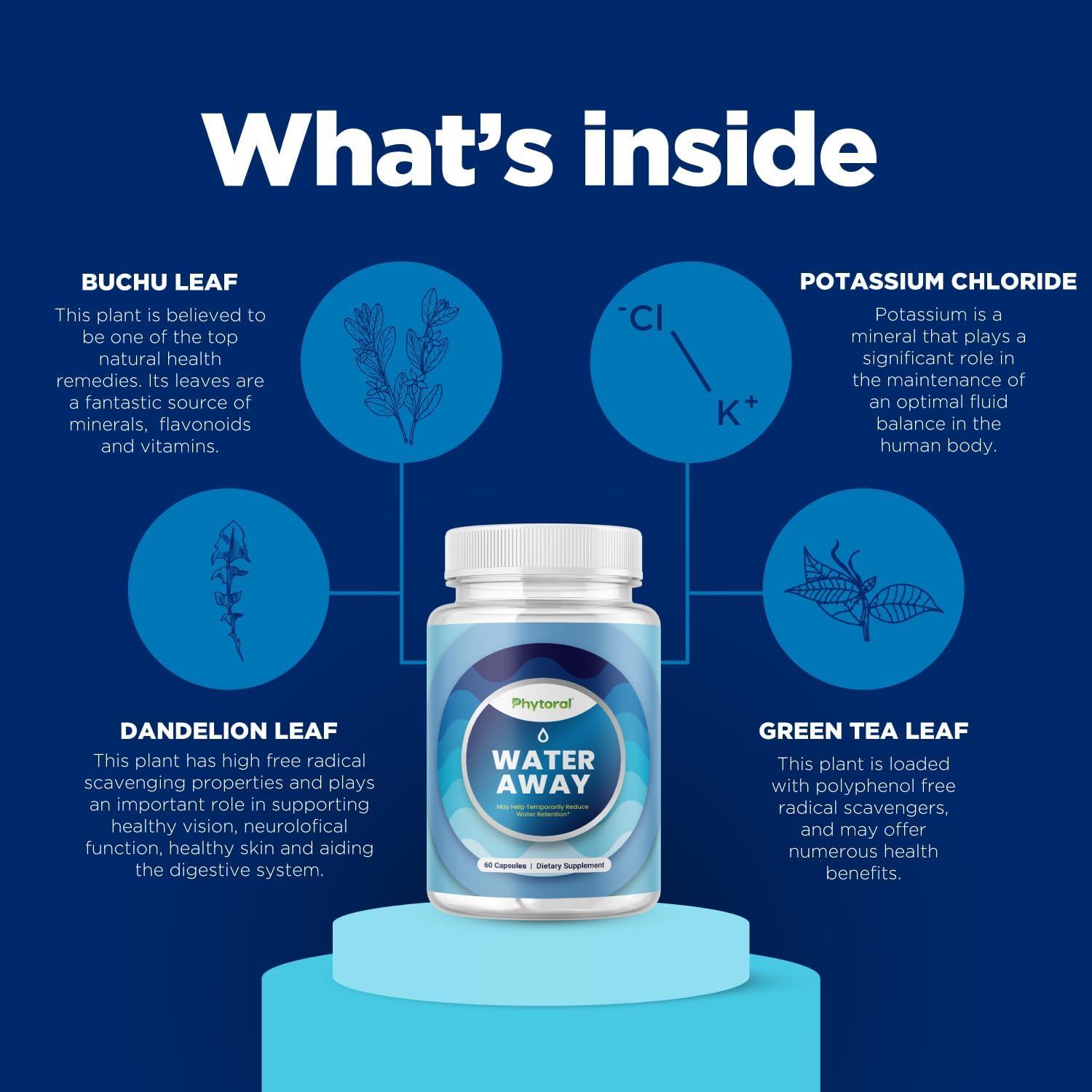 Píldoras Diuréticas Herbales Phytoral 60 Unidades - Alivio Hinchazón