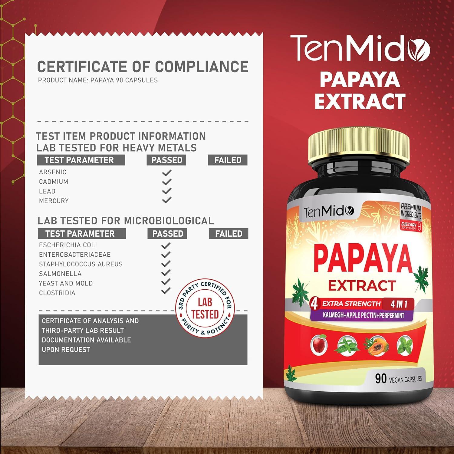 Suplemento Digestivo Temido - 90 Cápsulas Veganas con Papaya