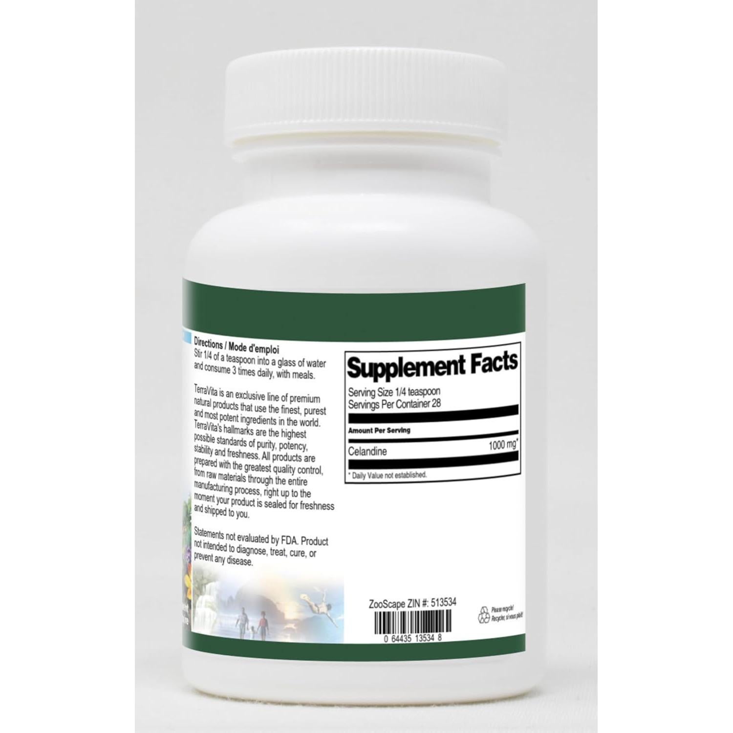 Polvo de Celandina TerraVita 28.35 g Sin Rellenos