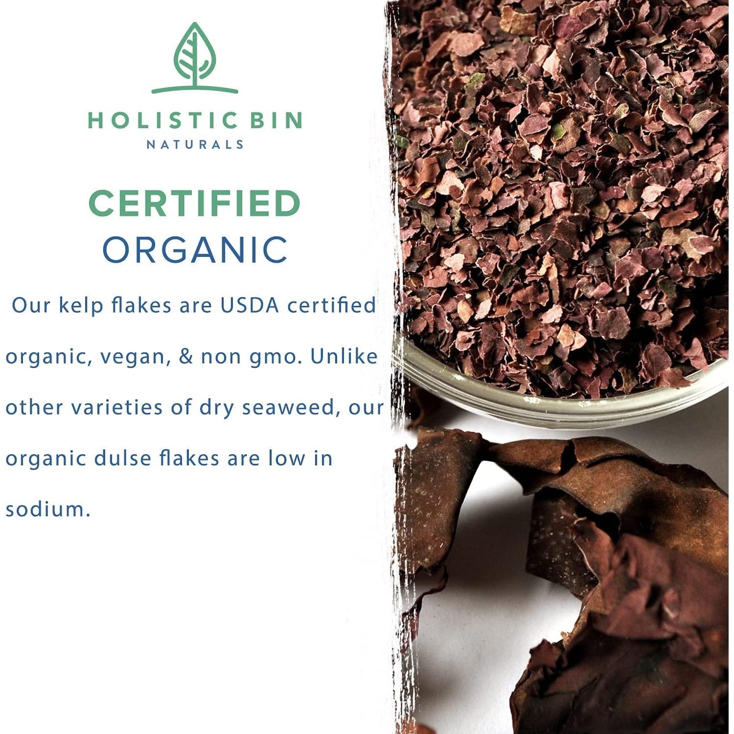 Copos de Alga Dulse Orgánica Holistic Bin 50g - Sazonador Umami
