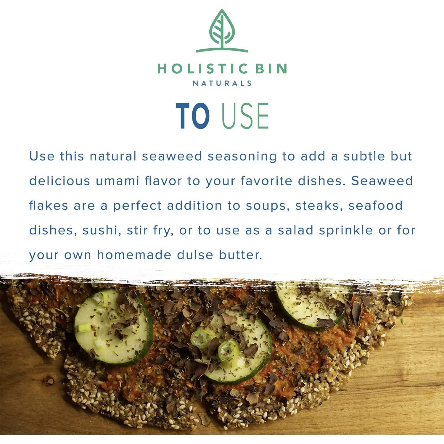 Copos de Alga Dulse Orgánica Holistic Bin 50g - Sazonador Umami