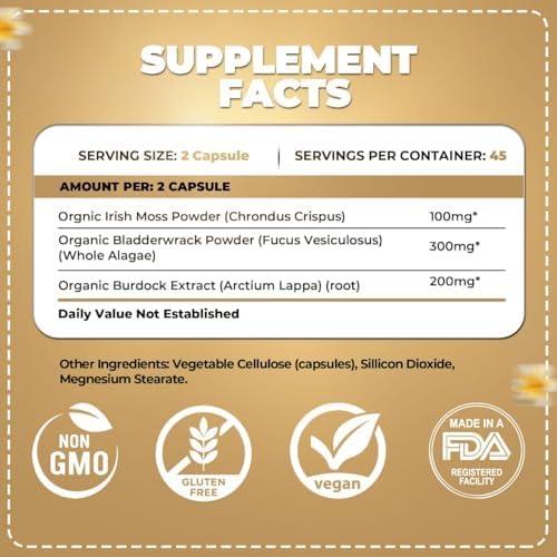 Cápsulas de Musgo Marino Irlandés ORGANICS NATURE 90 Unidades