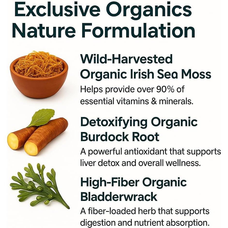 Cápsulas de Musgo Marino Irlandés ORGANICS NATURE 90 Unidades