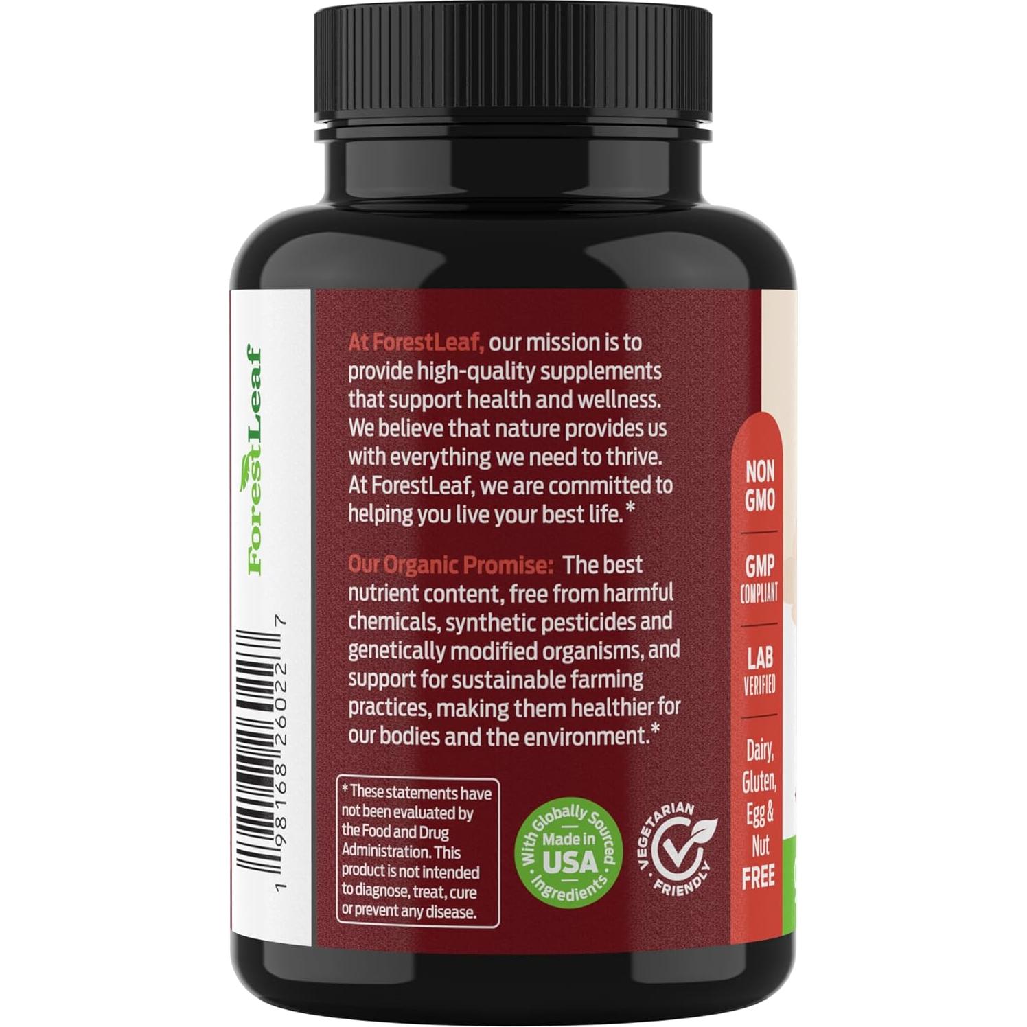 Cápsulas de Musgo Marino Orgánico ForestLeaf 2100mg 90 Veganas