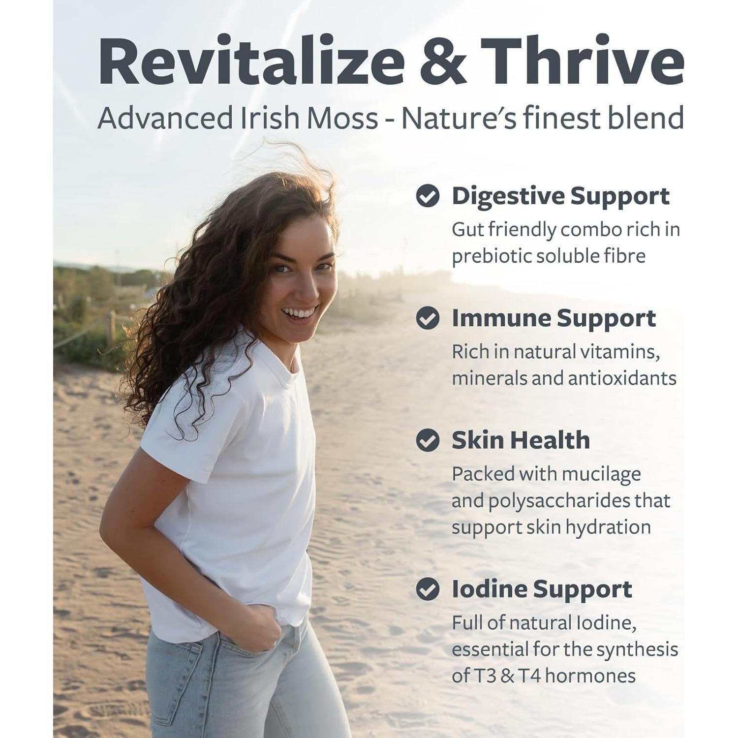 Cápsulas de Musgo Marino Orgánico Healths Harmony 60 Unidades