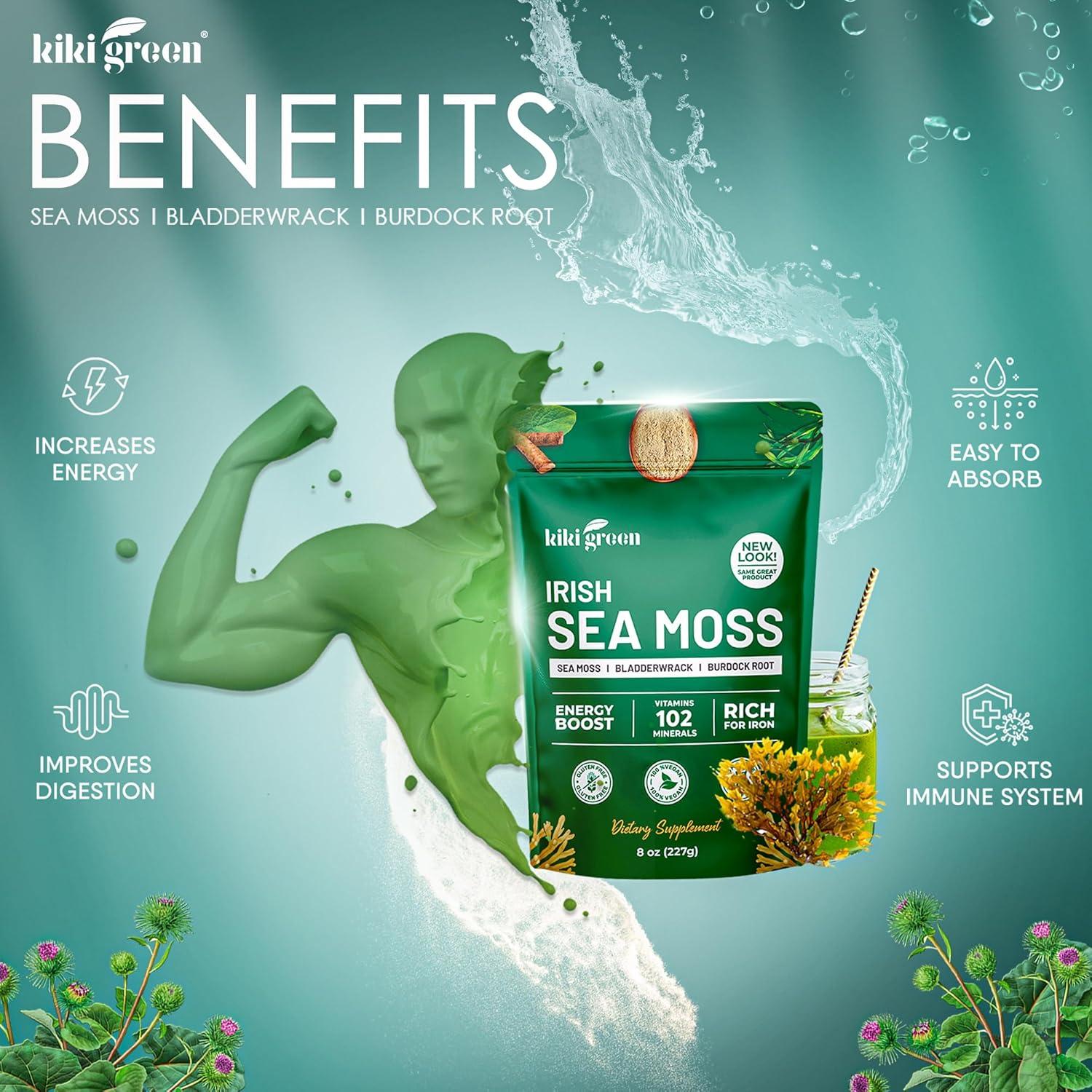 Polvo de Musgo Irlandés KIKI Verde 227 g - Suplemento Vegano