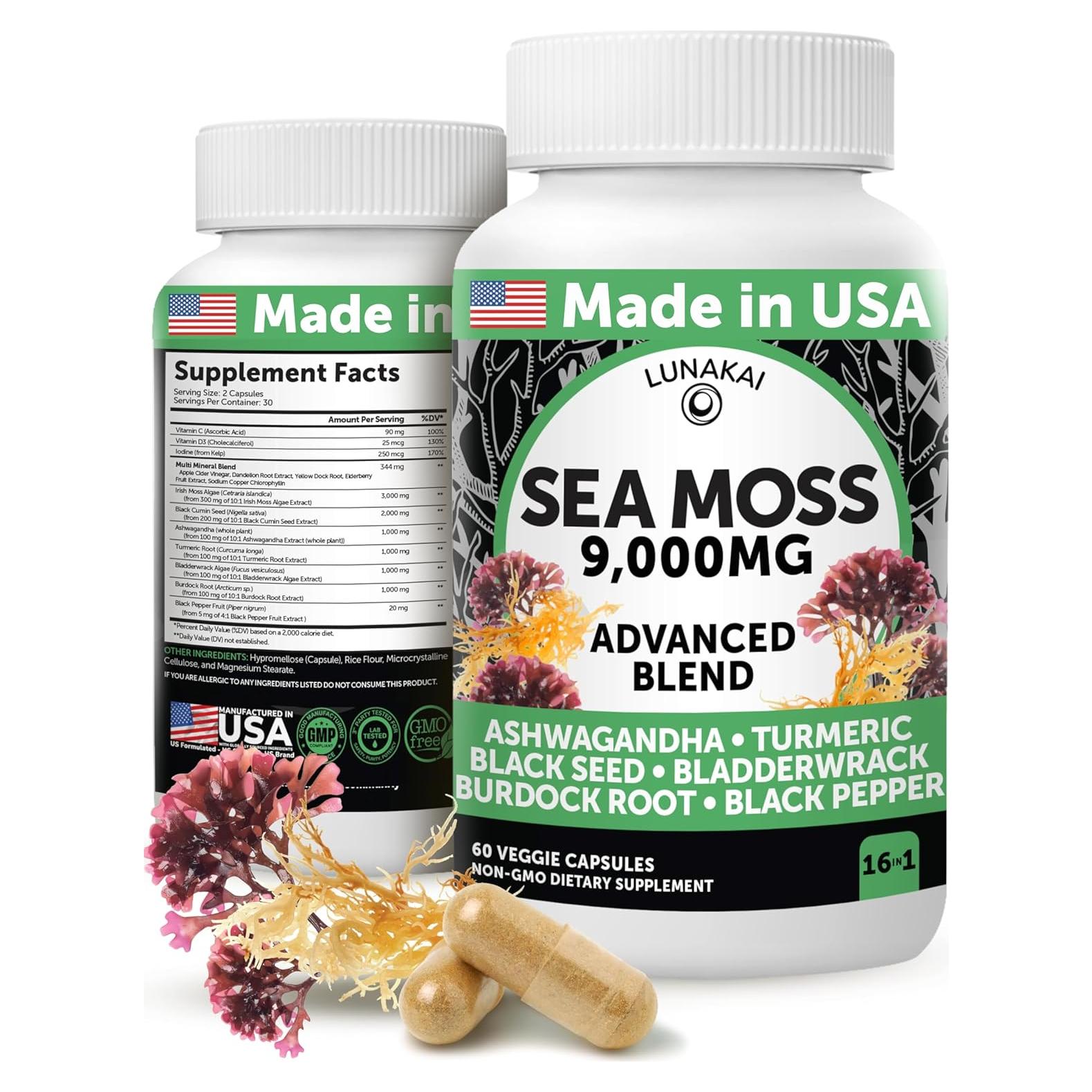 Cápsulas de Musgo Marino Irlandés Lunakai 60ct - Salud Intestinal