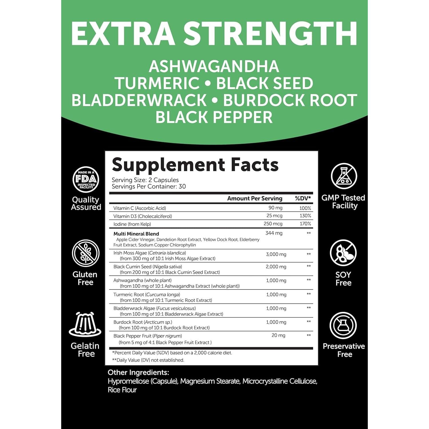 Cápsulas de Musgo Marino Irlandés Lunakai 60ct - Salud Intestinal