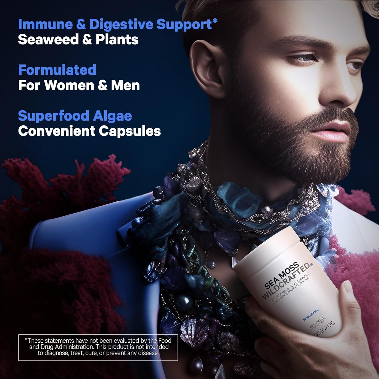 Suplemento Musgo Marino Irlandés Codeage 120 Cápsulas Vegano