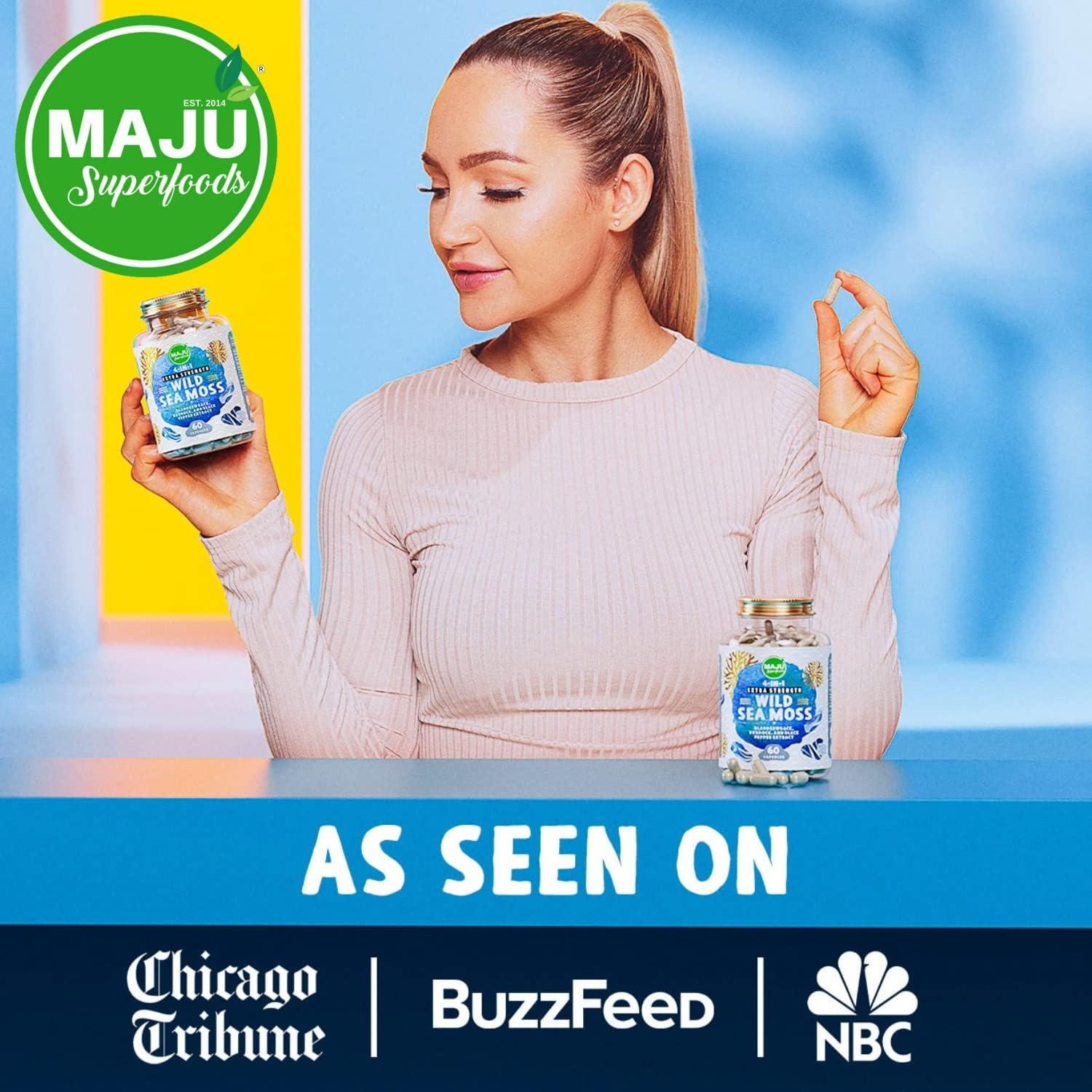 Cápsulas de Musgo Marino Orgánico MAJU 4-en-1 500 mg 60 ct