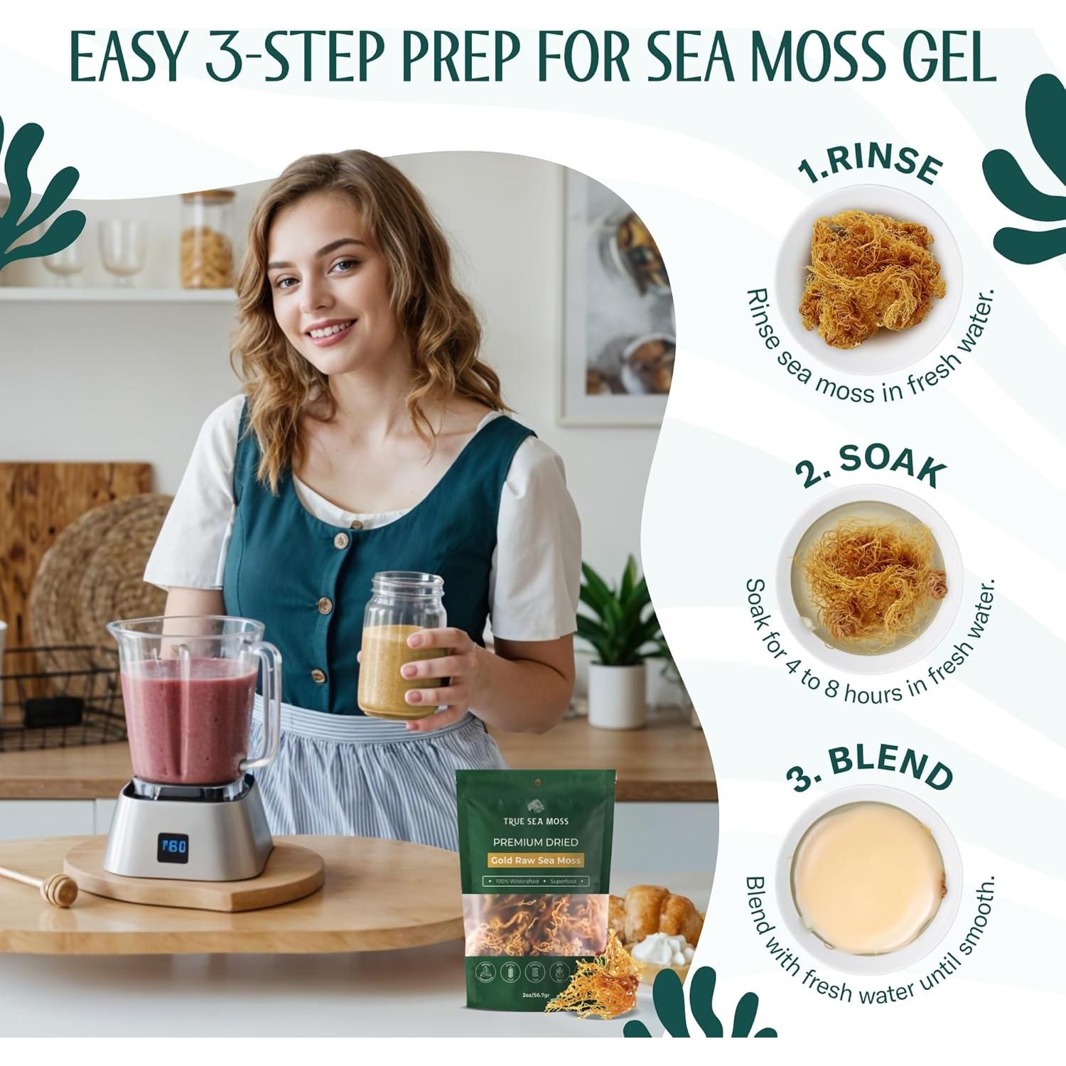 Musgo Marino Crudo Orgánico True Sea Moss - 56.7g