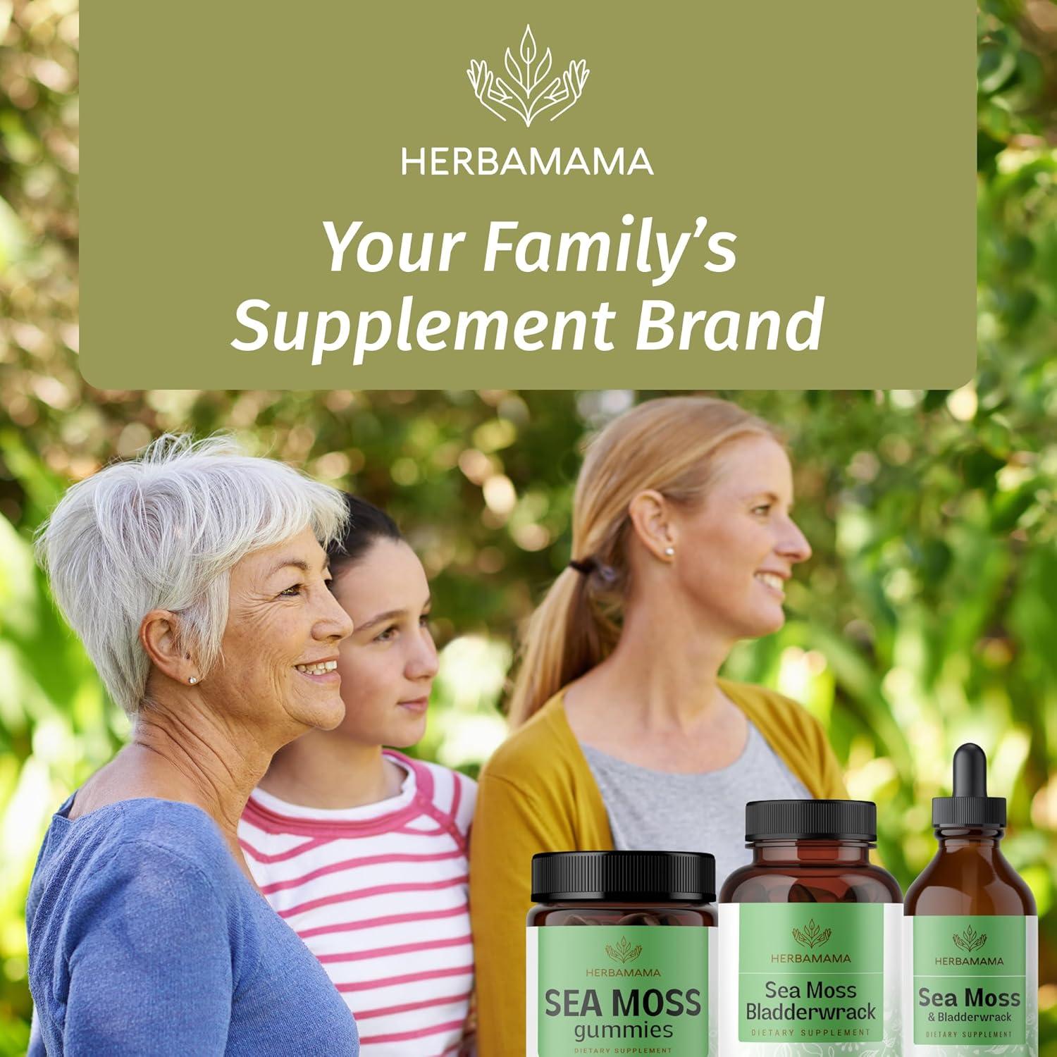 Cápsulas de Musgo Marino HERBAMAMA 1600mg Veganas 100 Unidades