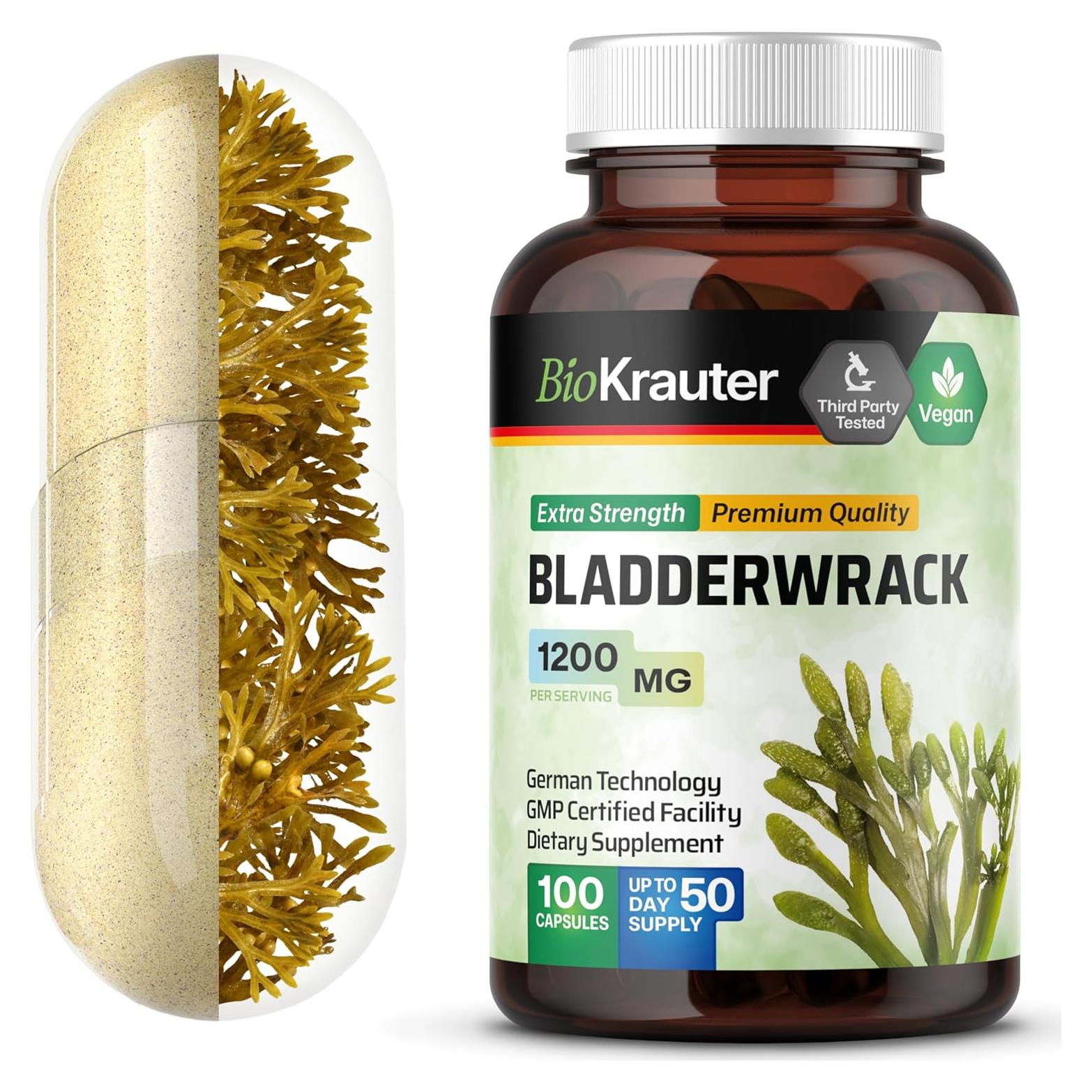 Cápsulas de Fucus 1200 mg - 100 Unidades - Veganas y Naturales