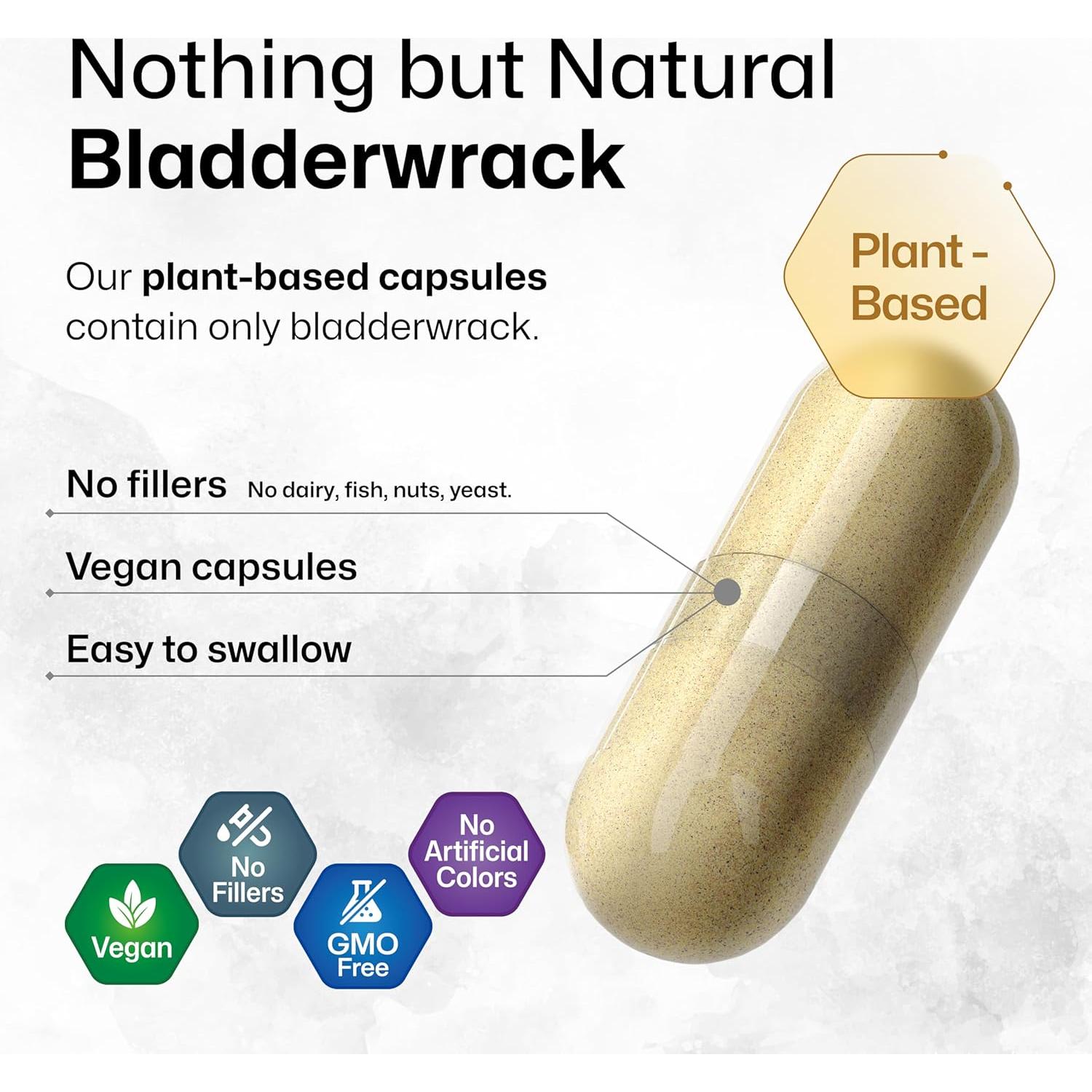 Cápsulas de Fucus 1200 mg - 100 Unidades - Veganas y Naturales