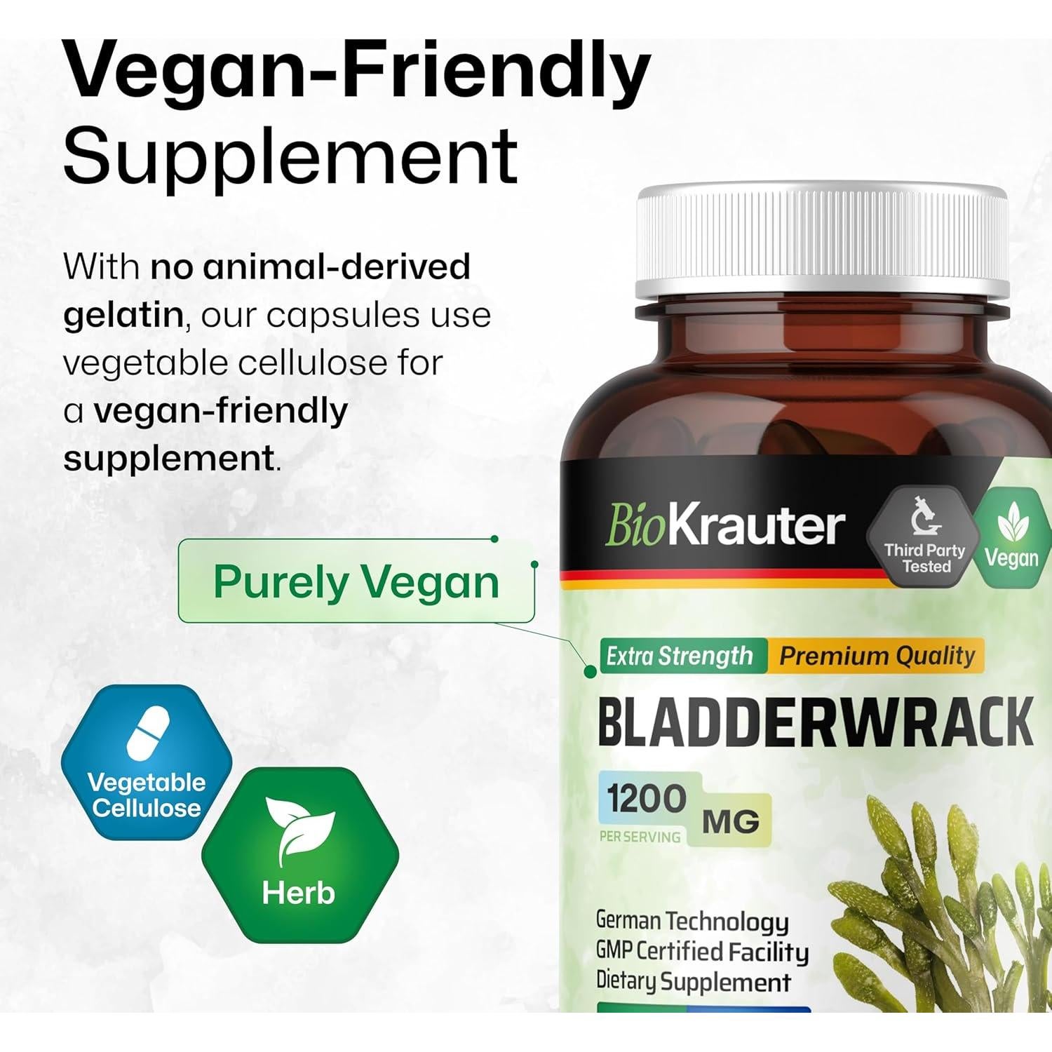 Cápsulas de Fucus 1200 mg - 100 Unidades - Veganas y Naturales