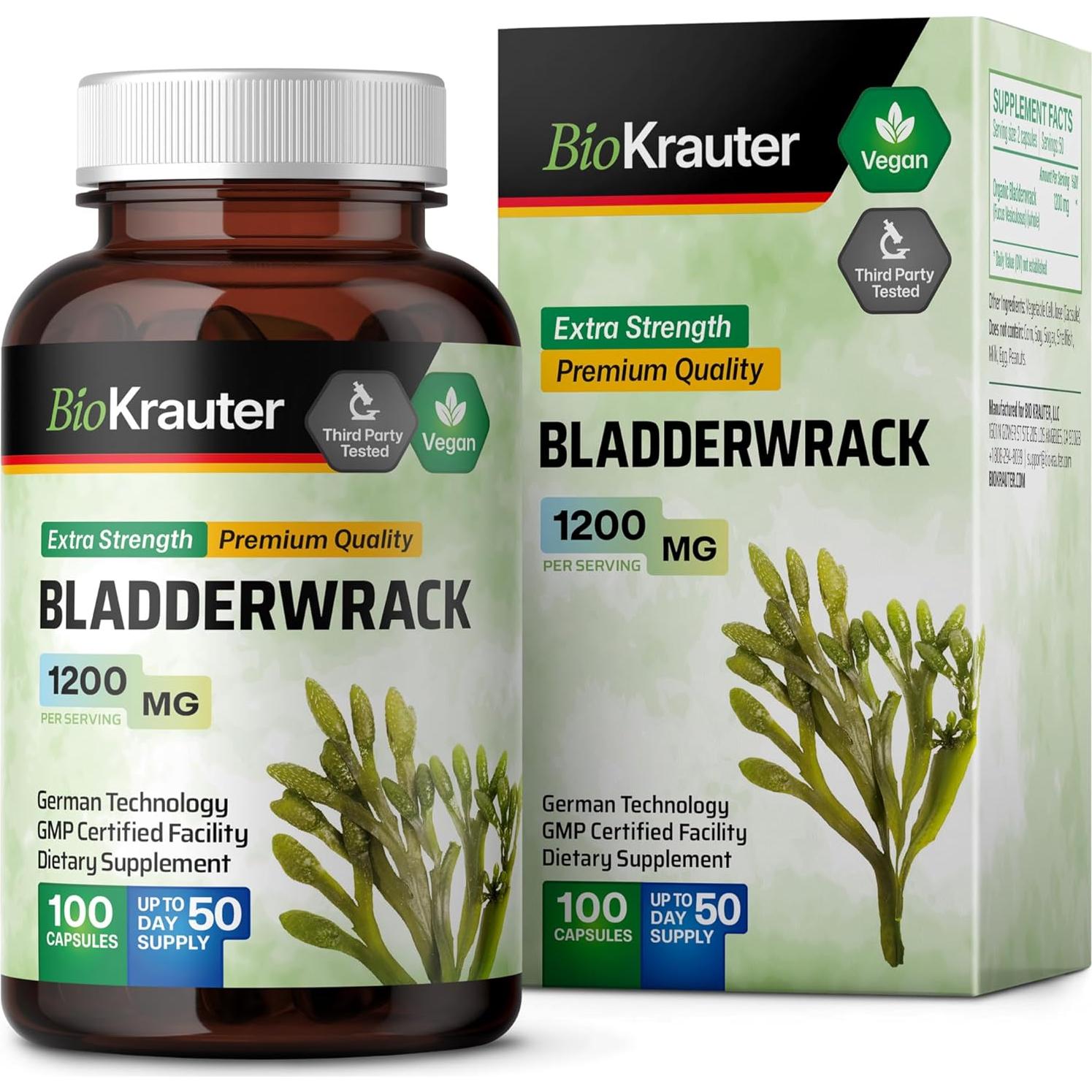 Cápsulas de Fucus 1200 mg - 100 Unidades - Veganas y Naturales