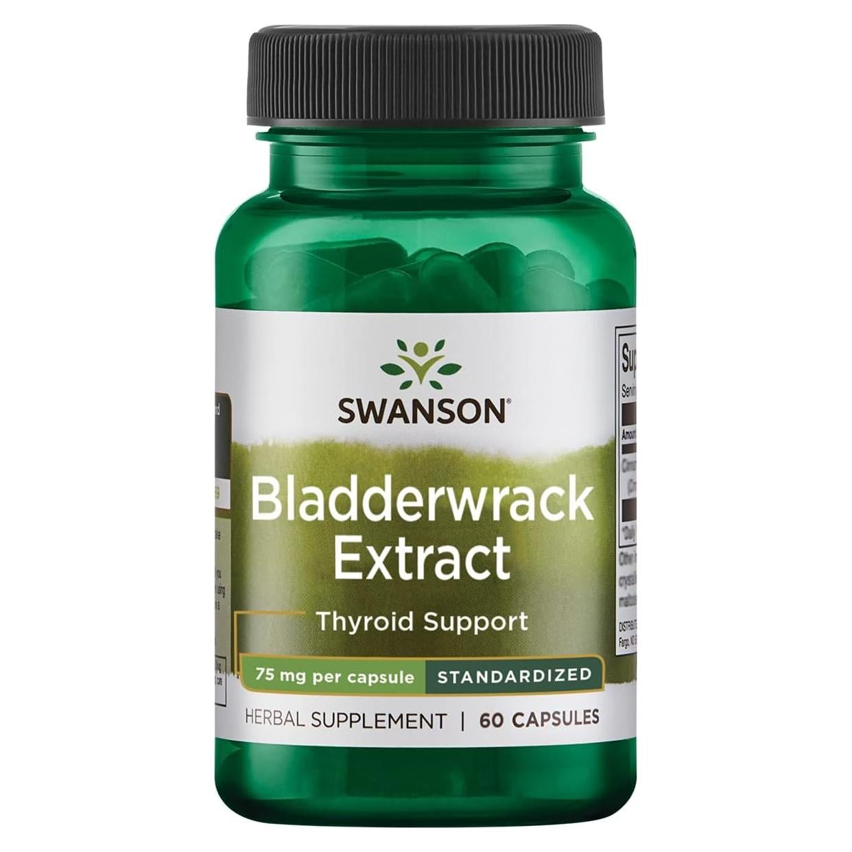 Cápsulas de Fucus Swanson 60 Unidades - Alga Marrón con Yodo