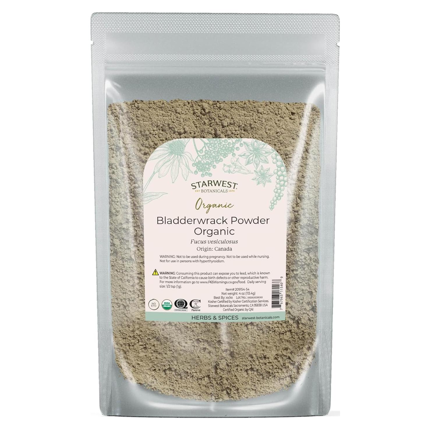 Polvo de Algas Marinas Bladderwrack Orgánico Starwest 113 g