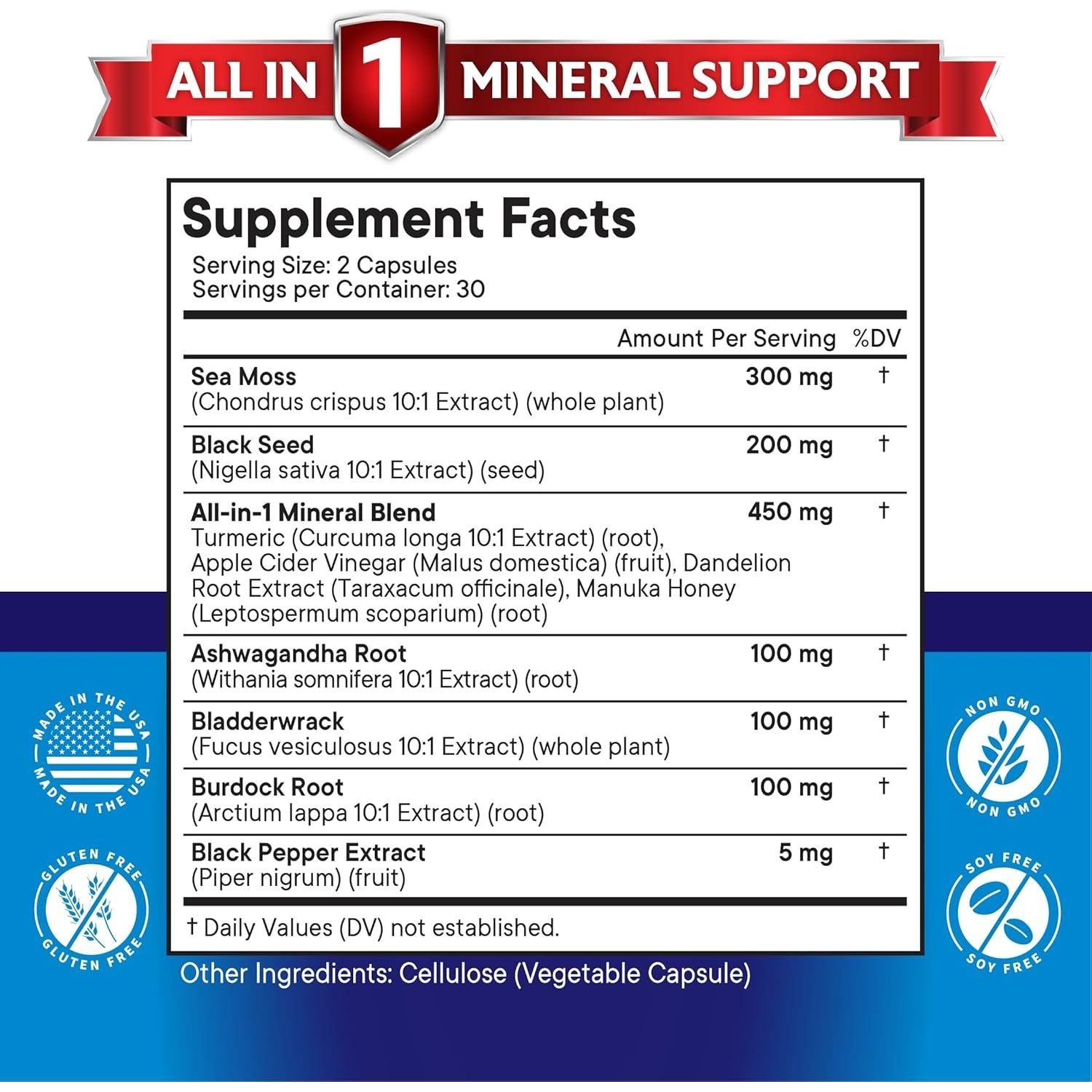 Suplemento de Musgo Marino Nueva Era 60 Cápsulas 408g
