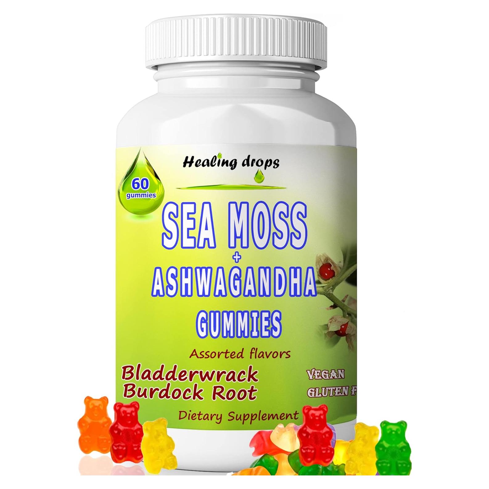 Gomitas Veganas de Musgo Marino y Ashwagandha Healing Drops 161g