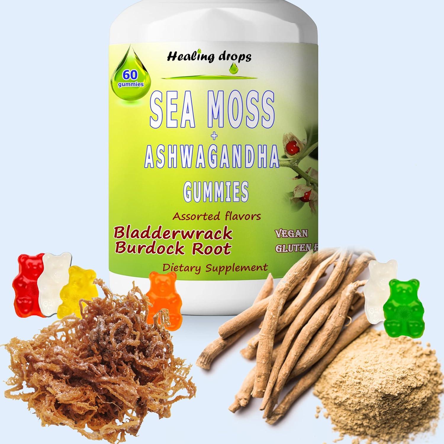 Gomitas Veganas de Musgo Marino y Ashwagandha Healing Drops 161g