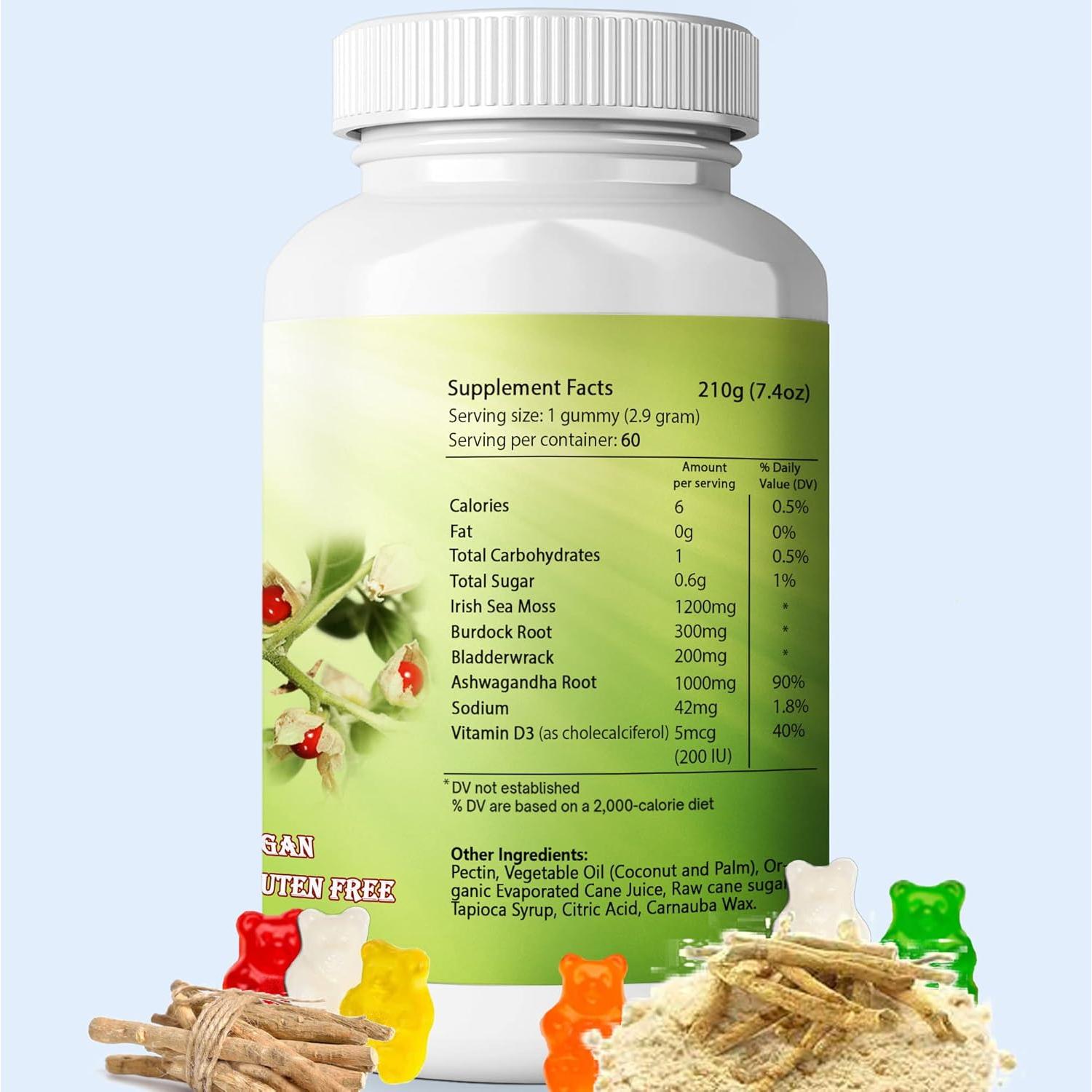 Gomitas Veganas de Musgo Marino y Ashwagandha Healing Drops 161g