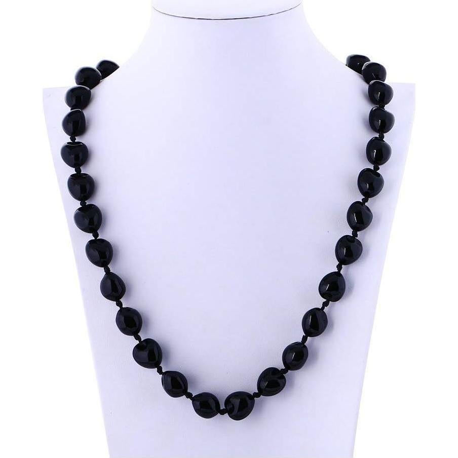 Collar de nuez Kukui KUIYAI con cuentas de corazón 68.5 cm